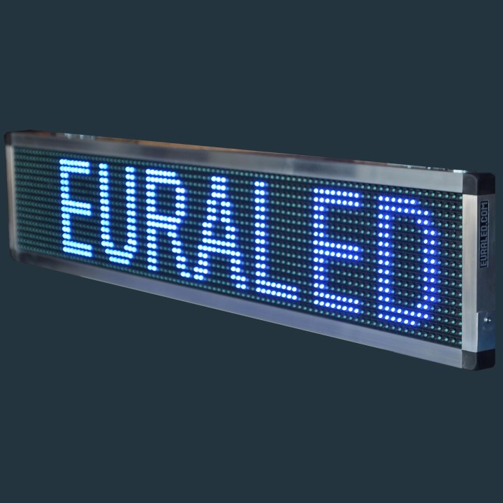 Panneau led bleu  - Enseigne led bleue - Bandeau led bleu - 96x16