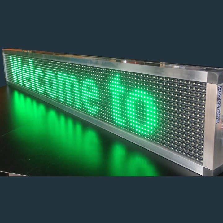 Panneau led vert  - Enseigne led verte - Bandeau led vert - 96x16